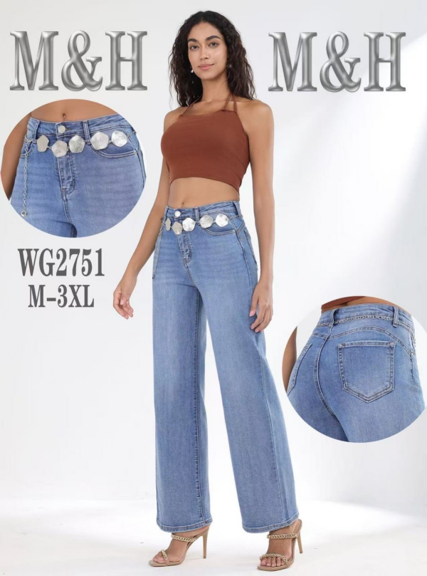 Spodnie damskie jeans Roz M-3XL, 1 Kolor .Paczka 10 szt